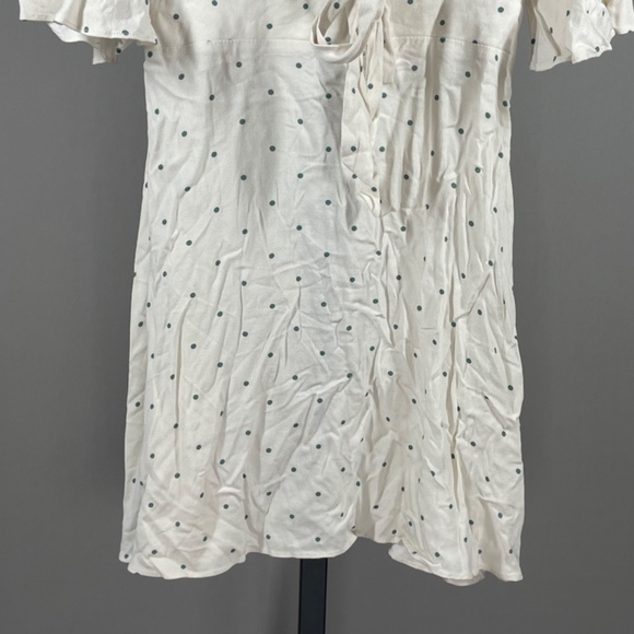 NEW Free People Dress Womens 2 off white green dot boho indie casual - Picture 3 of 11